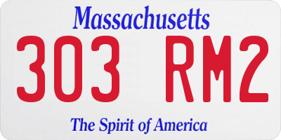 MA license plate 303RM2