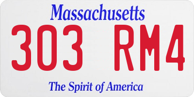 MA license plate 303RM4