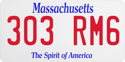 MA license plate 303RM6