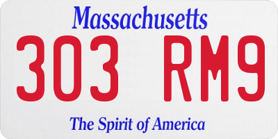 MA license plate 303RM9