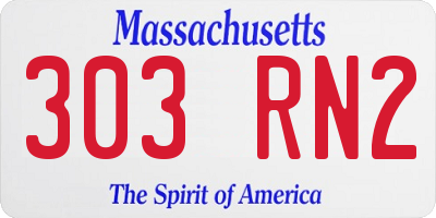 MA license plate 303RN2