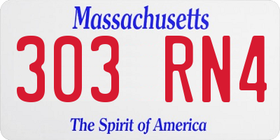 MA license plate 303RN4