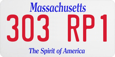 MA license plate 303RP1