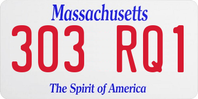 MA license plate 303RQ1