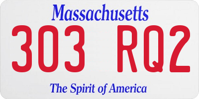 MA license plate 303RQ2