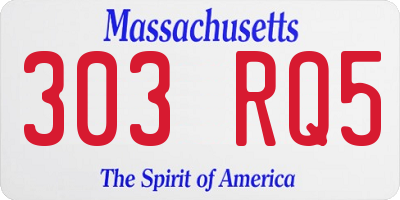 MA license plate 303RQ5