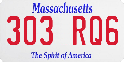 MA license plate 303RQ6