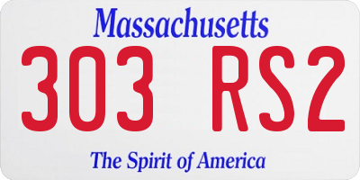 MA license plate 303RS2