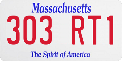 MA license plate 303RT1