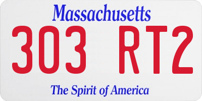 MA license plate 303RT2