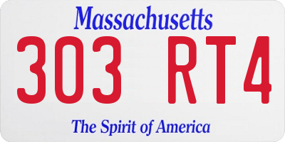 MA license plate 303RT4