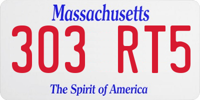 MA license plate 303RT5