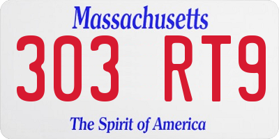MA license plate 303RT9
