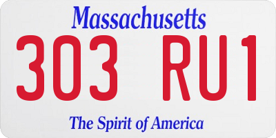 MA license plate 303RU1