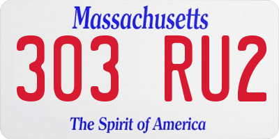 MA license plate 303RU2