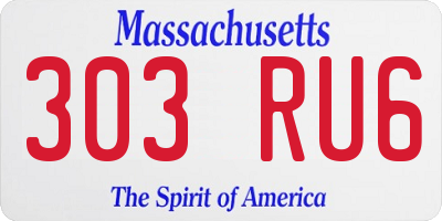 MA license plate 303RU6