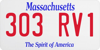 MA license plate 303RV1