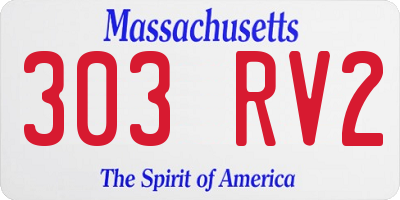 MA license plate 303RV2