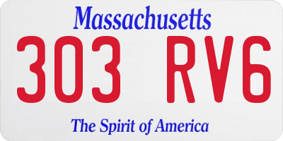 MA license plate 303RV6