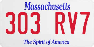 MA license plate 303RV7