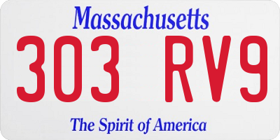 MA license plate 303RV9