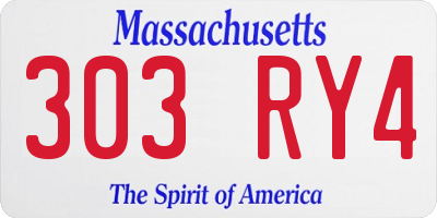 MA license plate 303RY4