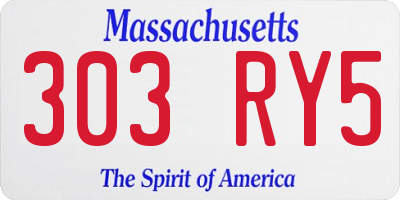 MA license plate 303RY5