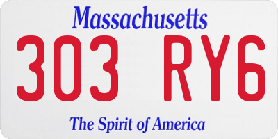 MA license plate 303RY6