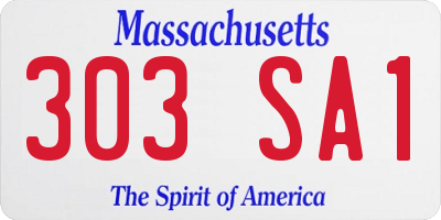 MA license plate 303SA1