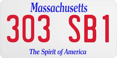 MA license plate 303SB1