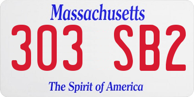 MA license plate 303SB2
