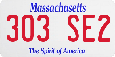 MA license plate 303SE2