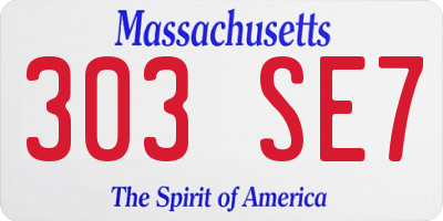 MA license plate 303SE7