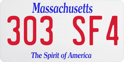 MA license plate 303SF4