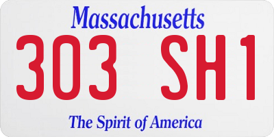 MA license plate 303SH1