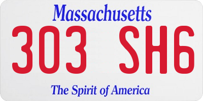 MA license plate 303SH6