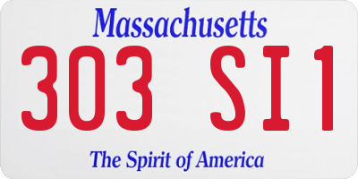 MA license plate 303SI1