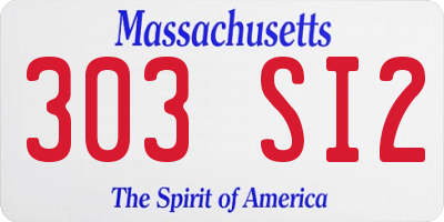 MA license plate 303SI2