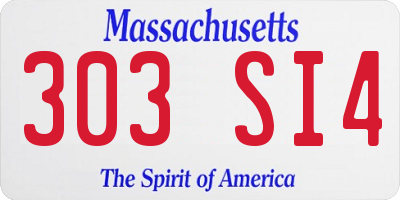 MA license plate 303SI4