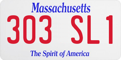 MA license plate 303SL1