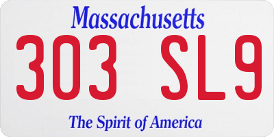 MA license plate 303SL9
