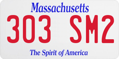 MA license plate 303SM2