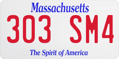 MA license plate 303SM4