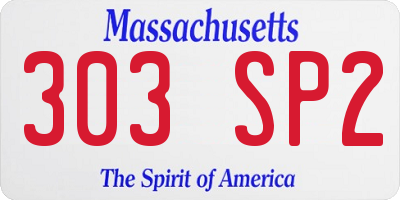 MA license plate 303SP2