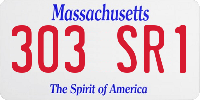 MA license plate 303SR1