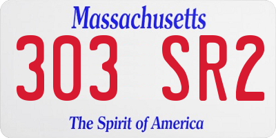 MA license plate 303SR2