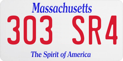 MA license plate 303SR4