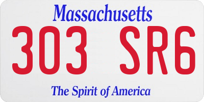 MA license plate 303SR6