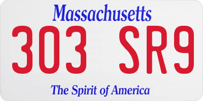 MA license plate 303SR9