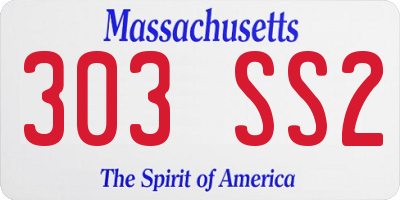 MA license plate 303SS2